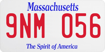MA license plate 9NM056