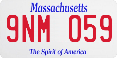 MA license plate 9NM059