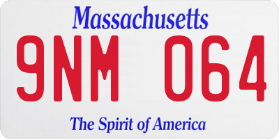 MA license plate 9NM064