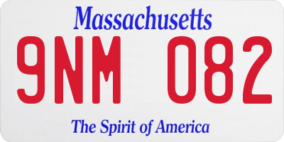 MA license plate 9NM082