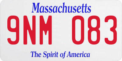 MA license plate 9NM083