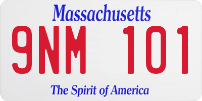 MA license plate 9NM101