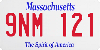 MA license plate 9NM121