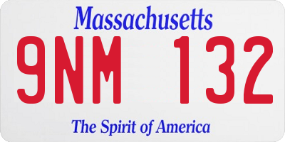 MA license plate 9NM132