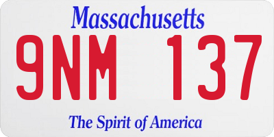 MA license plate 9NM137