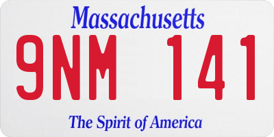 MA license plate 9NM141