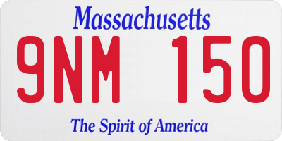 MA license plate 9NM150