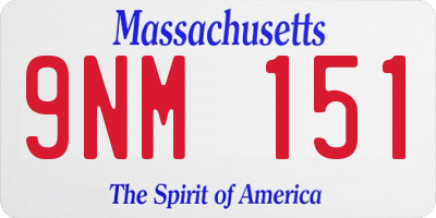 MA license plate 9NM151