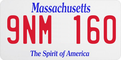 MA license plate 9NM160