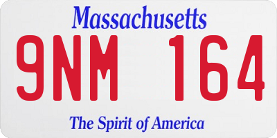 MA license plate 9NM164