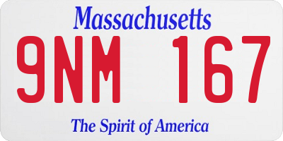 MA license plate 9NM167