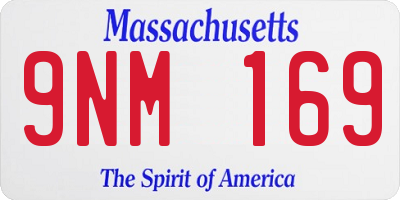 MA license plate 9NM169