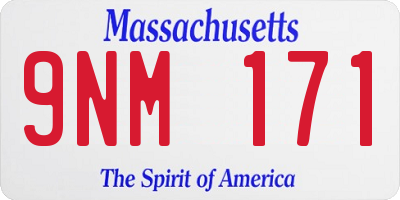 MA license plate 9NM171