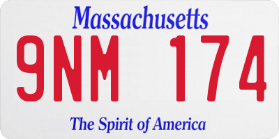 MA license plate 9NM174