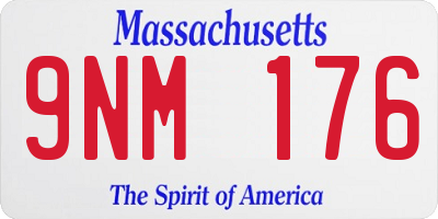 MA license plate 9NM176