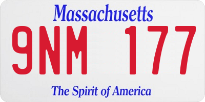 MA license plate 9NM177