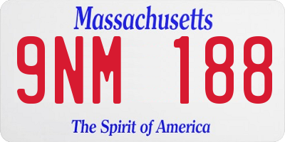 MA license plate 9NM188