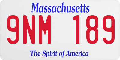 MA license plate 9NM189