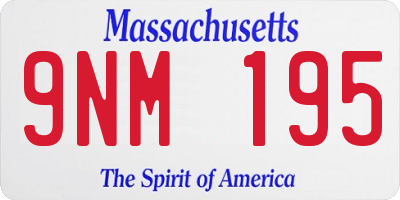 MA license plate 9NM195