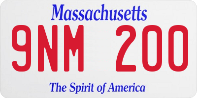 MA license plate 9NM200