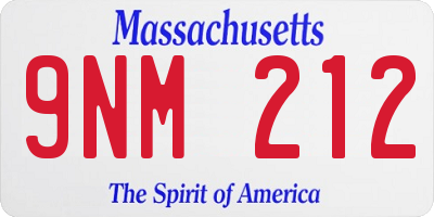 MA license plate 9NM212