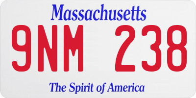 MA license plate 9NM238