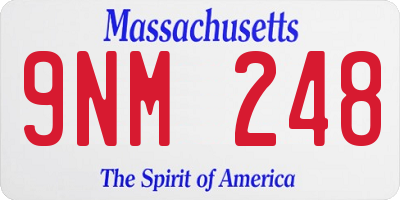 MA license plate 9NM248