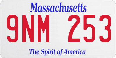MA license plate 9NM253