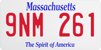 MA license plate 9NM261