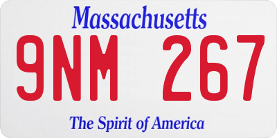 MA license plate 9NM267