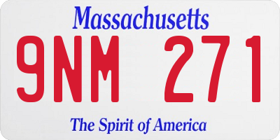 MA license plate 9NM271