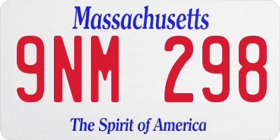 MA license plate 9NM298