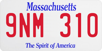 MA license plate 9NM310