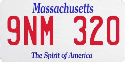 MA license plate 9NM320