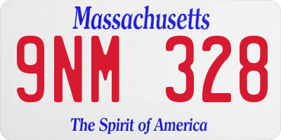 MA license plate 9NM328