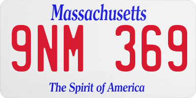 MA license plate 9NM369