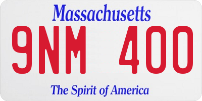 MA license plate 9NM400