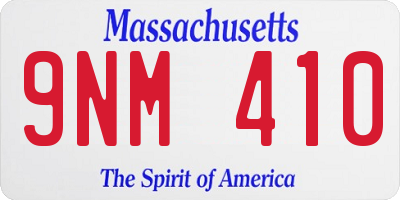 MA license plate 9NM410