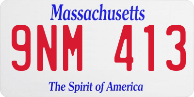 MA license plate 9NM413