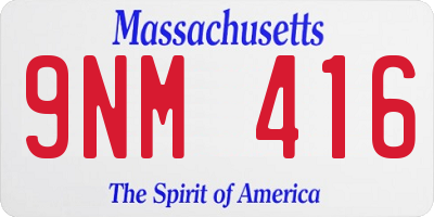 MA license plate 9NM416