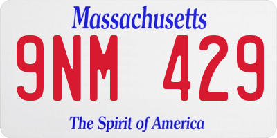 MA license plate 9NM429