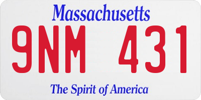 MA license plate 9NM431