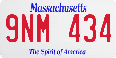 MA license plate 9NM434