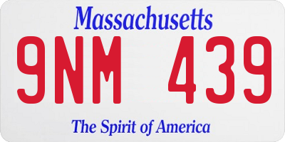 MA license plate 9NM439