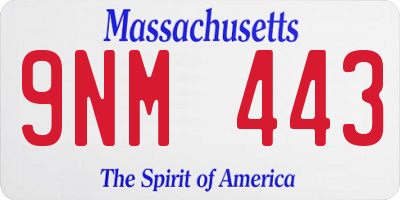 MA license plate 9NM443