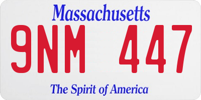 MA license plate 9NM447