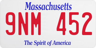 MA license plate 9NM452