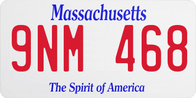 MA license plate 9NM468