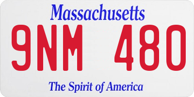 MA license plate 9NM480