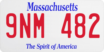 MA license plate 9NM482